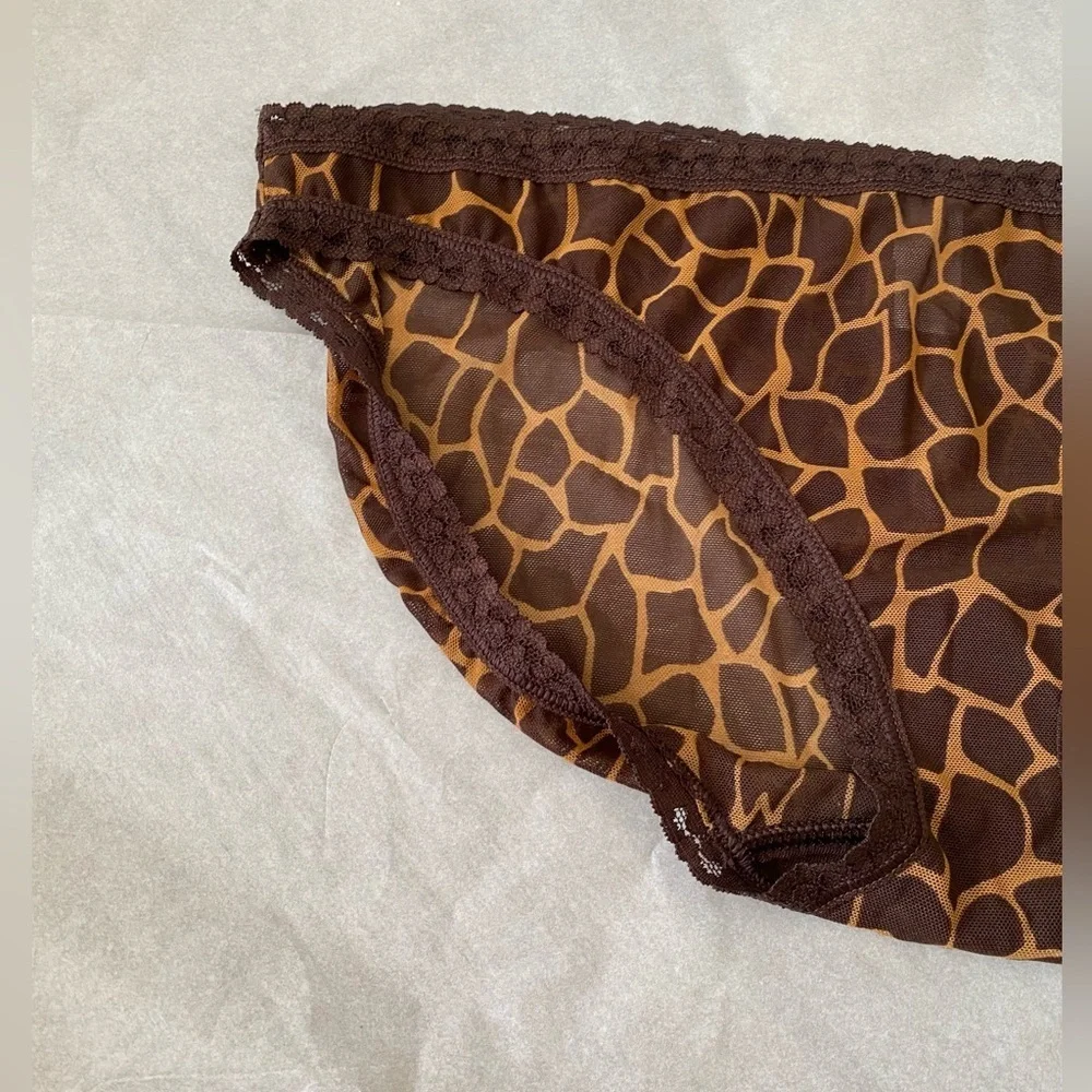 Old Navy Animal Print Mesh Lace Trim Bikini Size Large